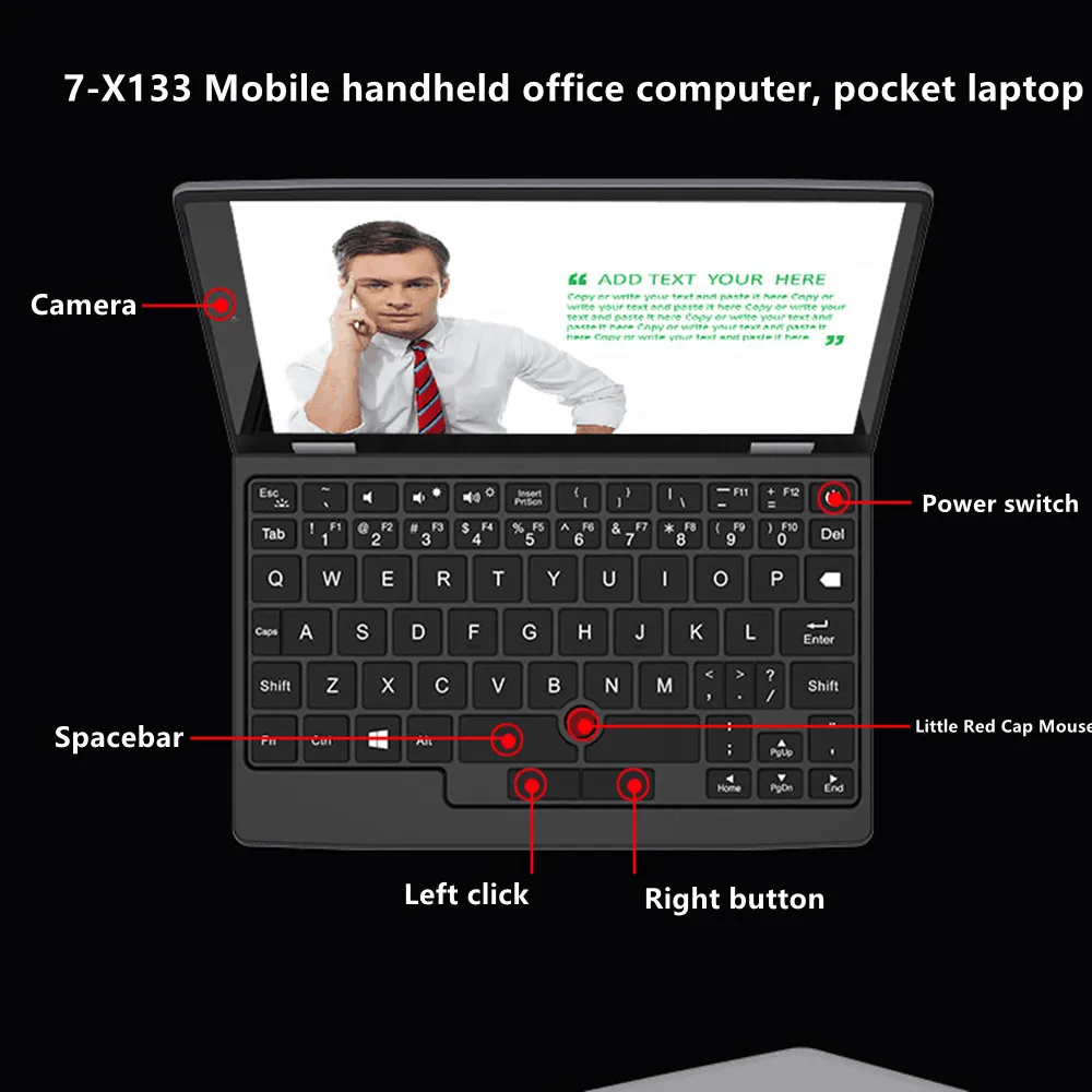 Laptop computer 7 inch high definition mini pocket laptop in tel J4125 8GB+128GB touch screen computer laptop gaming