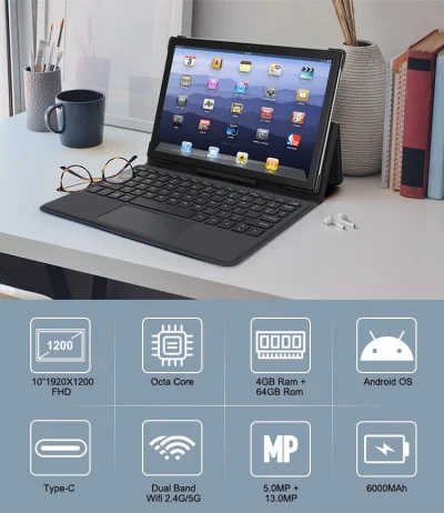 Hot Selling Notebook Good Price Tablet 5G Wifi Dual Band 2 in 1 Laptop Computer  Tablet Pc With Keyboard - Image 3