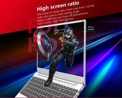 In Stock 8GB+256GB Metal Case 15.6 inch ultrathin laptop Win10 System Celeron J3455 Quad core laptops new computer notebooks - Image 4