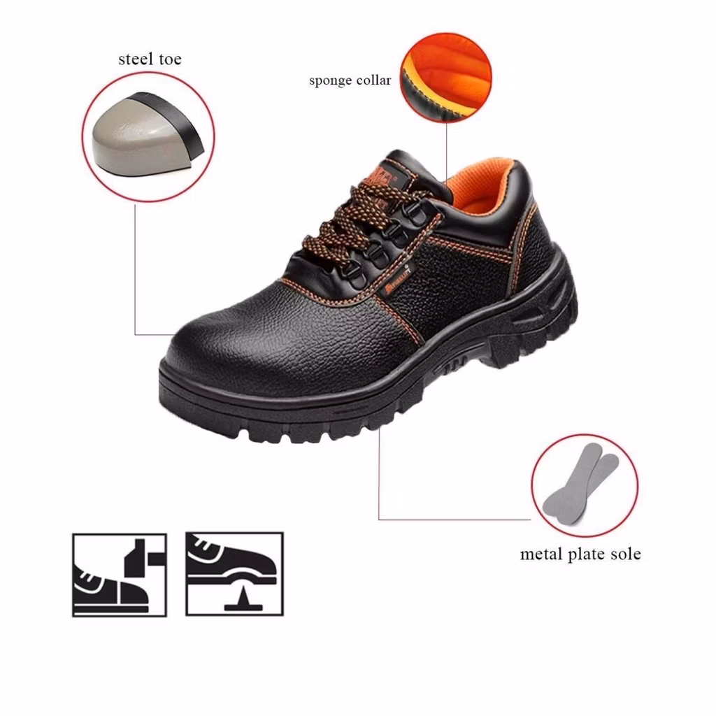 Black Low-Cut Safety Boots: Steel Toe Cap & Midsole Protection