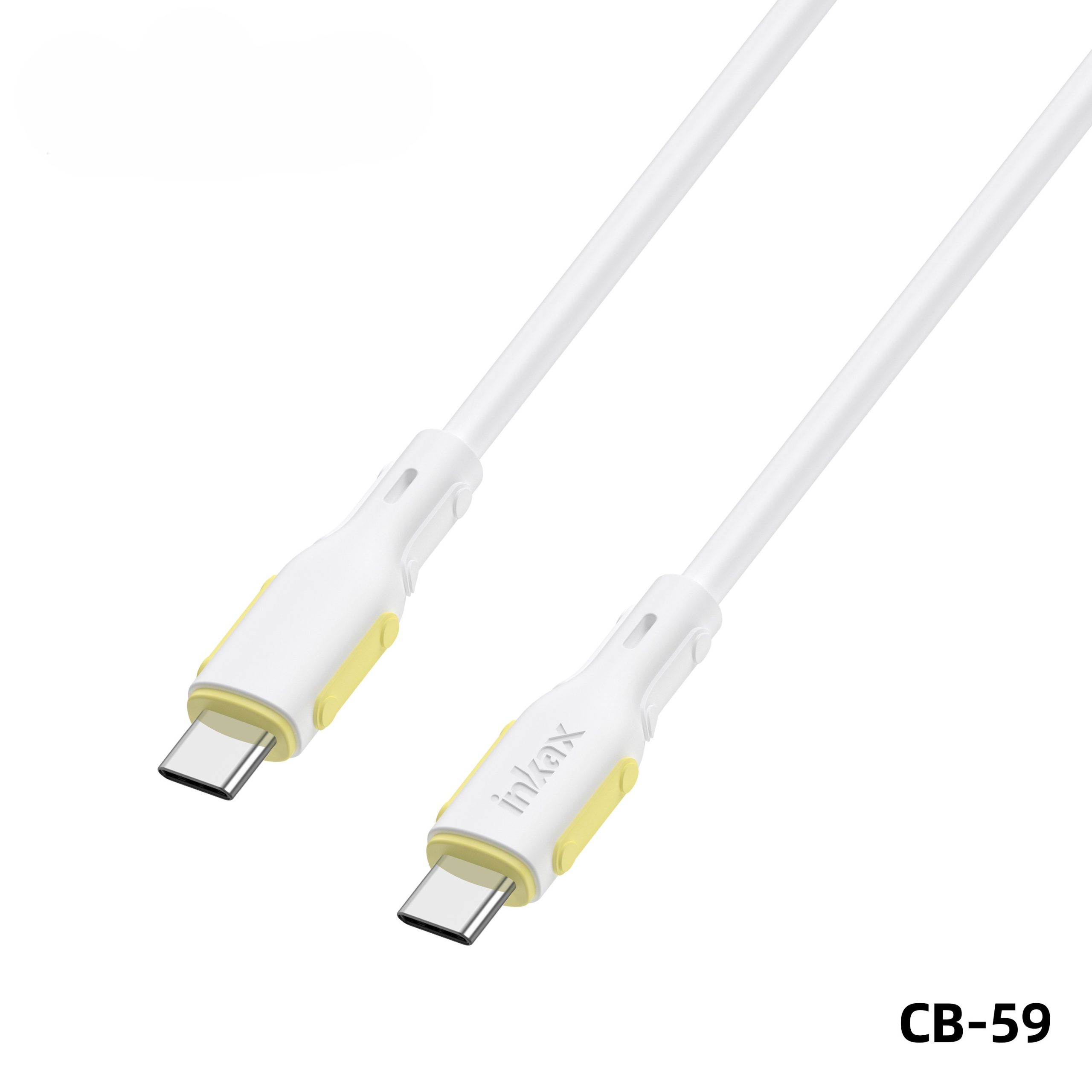 Inkax 1.0m Fast Charging USB-C Cable (Two-Tone White & Yellow) - Image 3