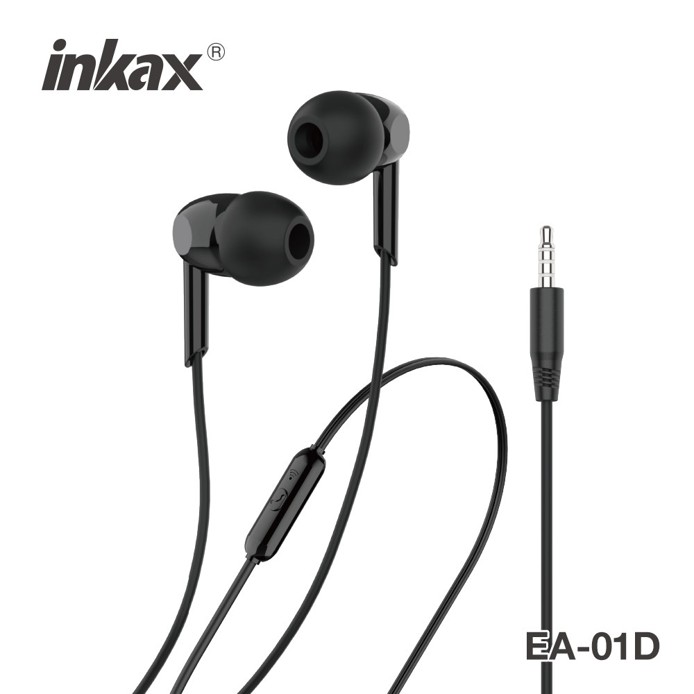 Inkax 1.2m Stereo In-Ear Wired Headphones (3.5mm, EA‑01D & EP-38)