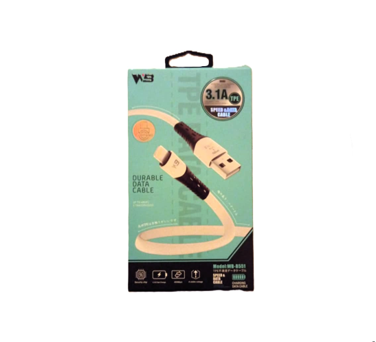 WB Lightning Fast Charging Cable – 3 A Output, 1 m, Data & Power