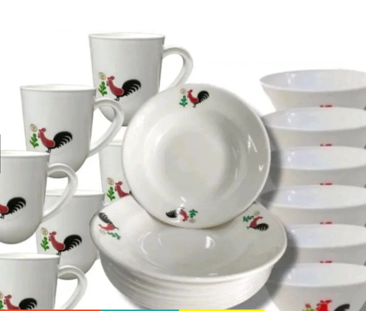 Combo package of 6 glasses + 6 plates + 6 bowls – Rock Plates-1 kg