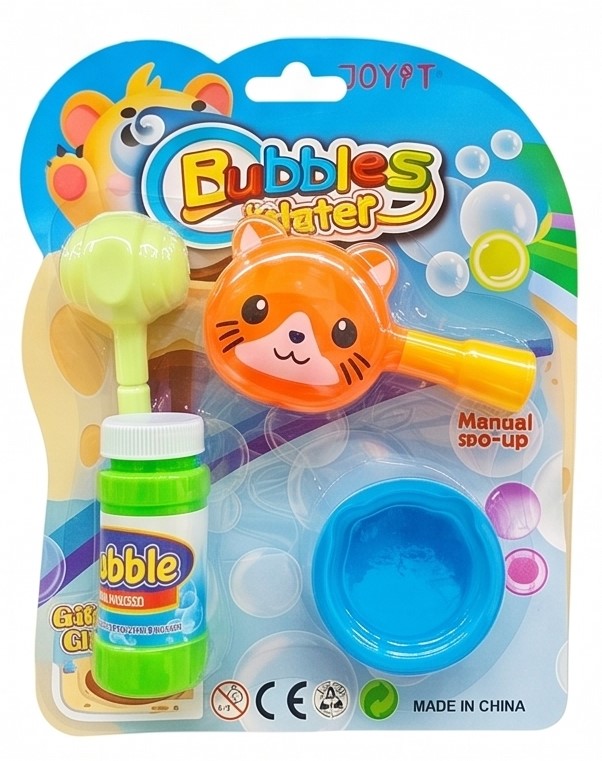 Manual Pop-Up Cat Bubbles Water Set