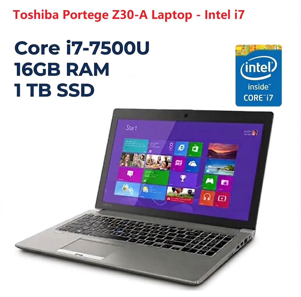 Toshiba Portege Z30-A Laptop - Intel i7 / 8GB RAM / 256GB SSD / Fast & Lightweight