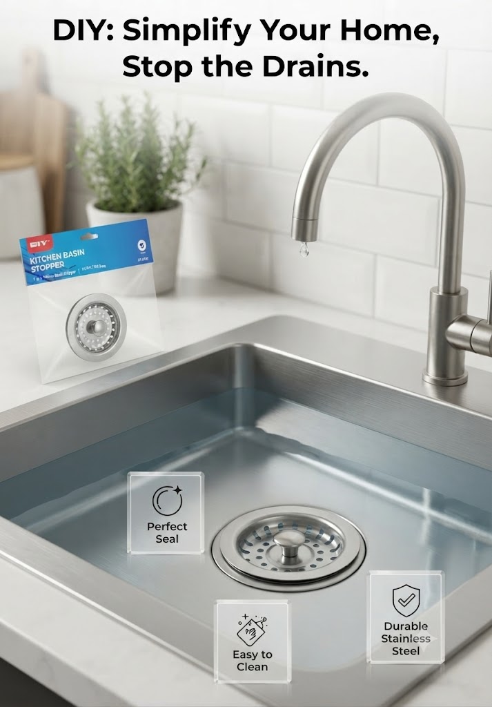 DIY Stainless Steel Kitchen Basin Stopper (11.5cm)