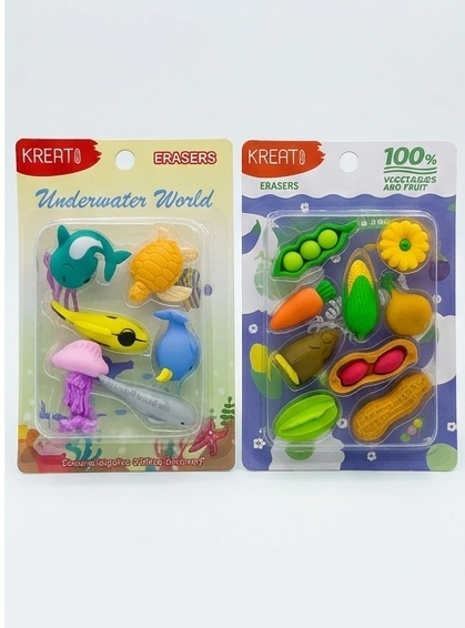 KREATI Novelty Shaped Eraser Sets
